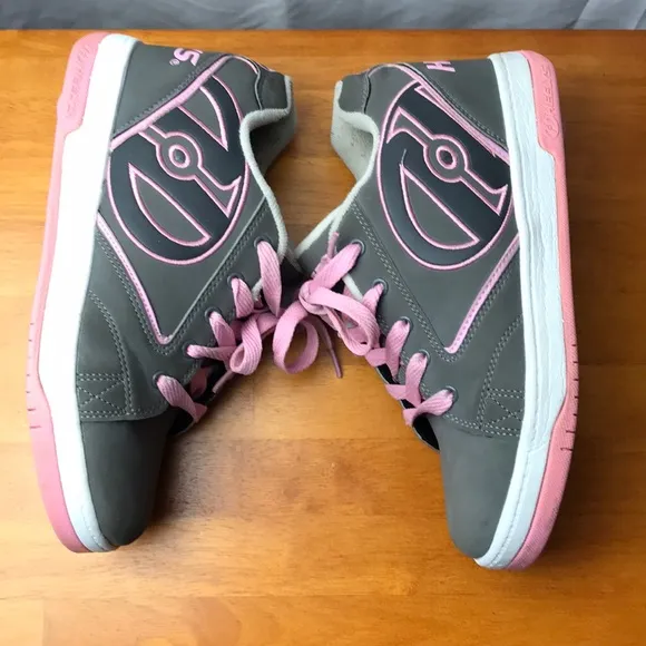 Heeled Pink and Grey Skate Shoes Size:6 Youth
