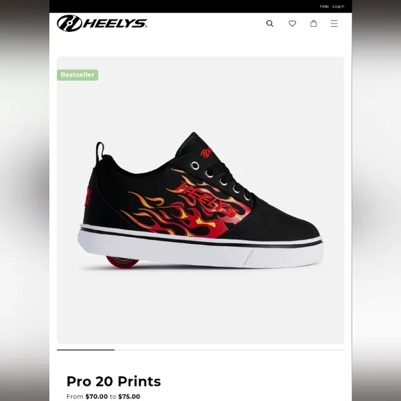 Heelys Black and Red Flame Skate Shoes Size 7 Men
