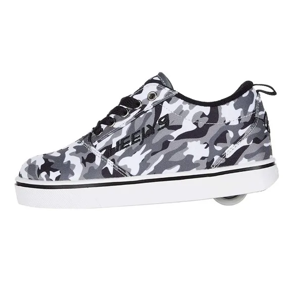 HEELY’S Boys Pro 20 Gray/Black/White Camo Skate shoes, size 5
