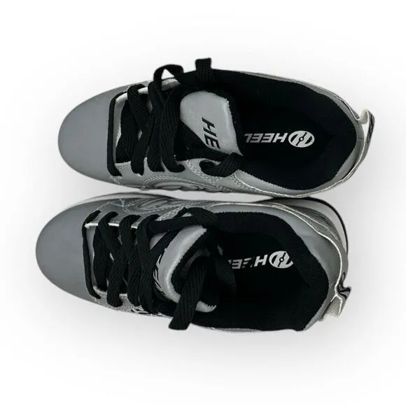 Heelys Kids Voyager Reflective Lace Up Skate Sneaker Shoes Gray Size 3 Youth
