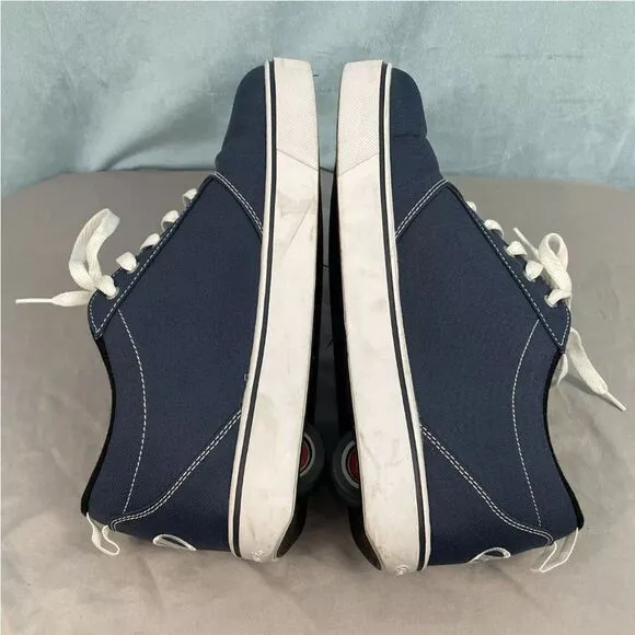 HEELYS Men 12 Blue Y2K Wheel Skate Shoes Navy Blue Mid Low Lace Up Clean EUC 12