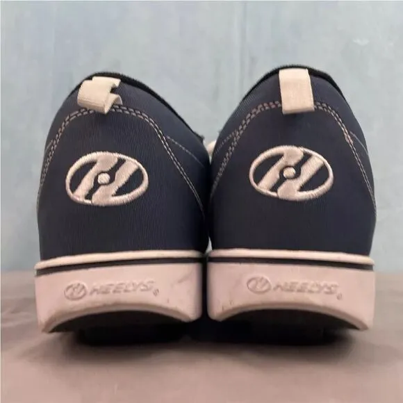 HEELYS Men 12 Blue Y2K Wheel Skate Shoes Navy Blue Mid Low Lace Up Clean EUC 12