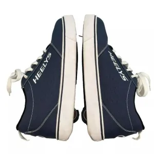 HEELYS Men 12 Blue Y2K Wheel Skate Shoes Navy Blue Mid Low Lace Up Clean EUC 12