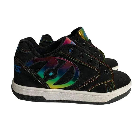 Heelys Propel 2.0 Wheeled Skate Shoes 4 Youth 5 Women Black Rainbow Foil 770844H