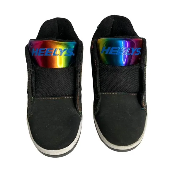 Heelys Propel 2.0 Wheeled Skate Shoes 4 Youth 5 Women Black Rainbow Foil 770844H