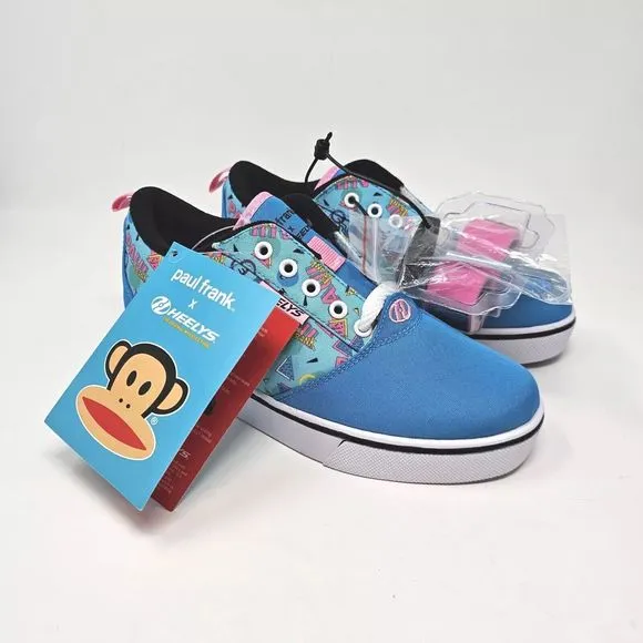 Heelys Shoes Youth 5 Womens 6 Skate Wheel Sneaker Paul Frank Pink Blue Pro 20