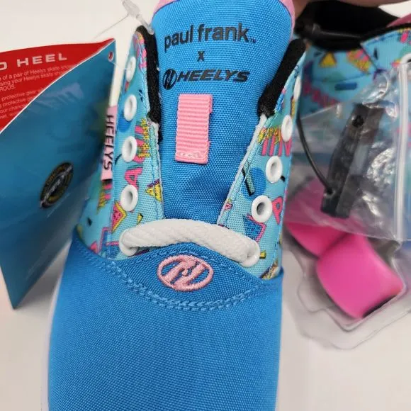 Heelys Shoes Youth 5 Womens 6 Skate Wheel Sneaker Paul Frank Pink Blue Pro 20