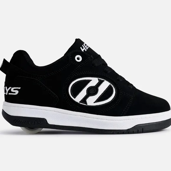 🆕HEELYS&quot; VOYAGER  BLACK &amp; WHITE SKATE SHOES