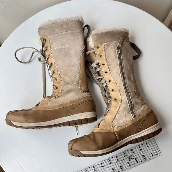 Helly Hansen Frogner 100% Leather Shearling-Lined Winter Boots, US 9.5