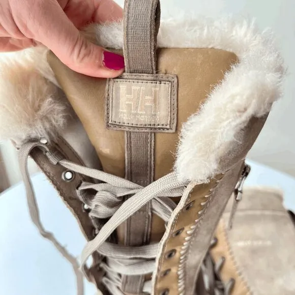 Helly Hansen Frogner 100% Leather Shearling-Lined Winter Boots, US 9.5