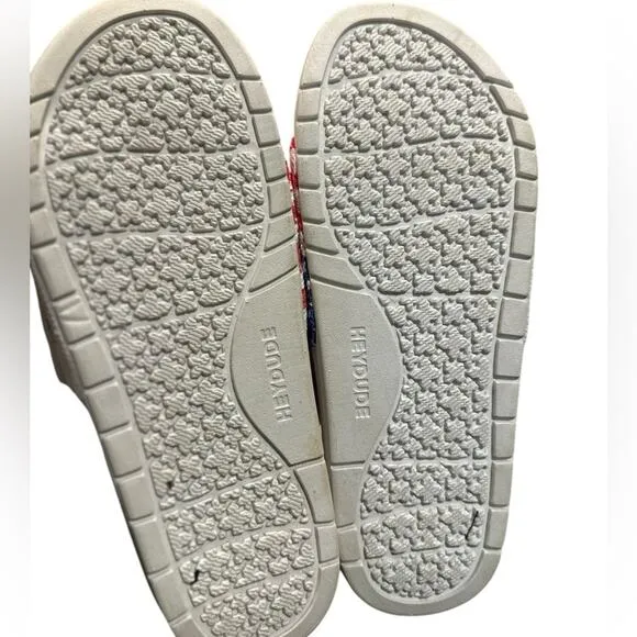 Hey Dudes Patriotic Mens Size 10 Slides with Grip Closure