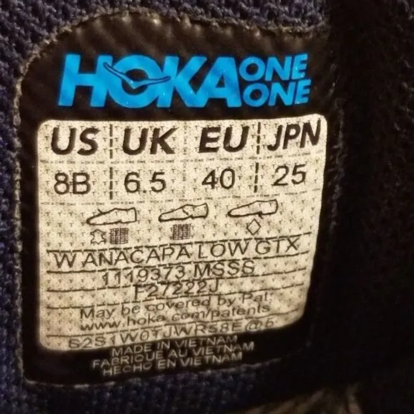 Hoka Anacapa Low GTX Women's 8 Blue Gray Trail Running Shoes Sneaker 1119373MSSS