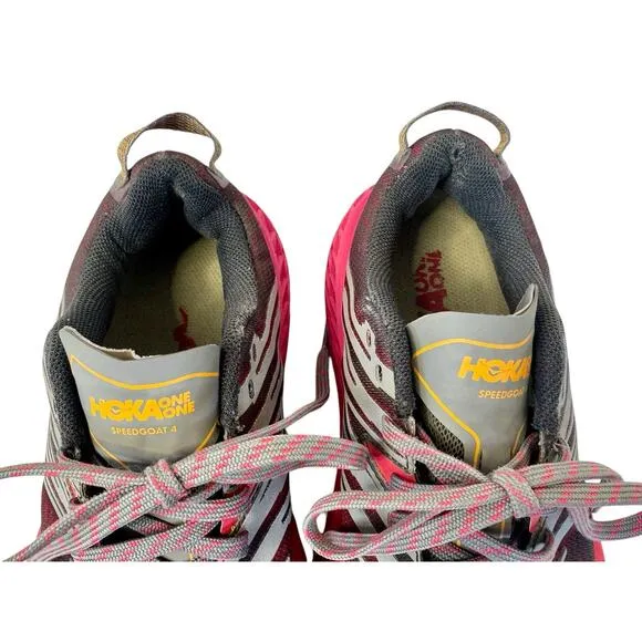 HOKA ONE ONE Speedgoat 4 Running Gym Shoes Pink Gray Women’s Size 6.5 MINT
