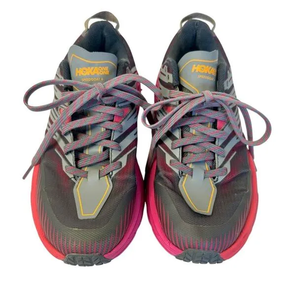 HOKA ONE ONE Speedgoat 4 Running Gym Shoes Pink Gray Women’s Size 6.5 MINT
