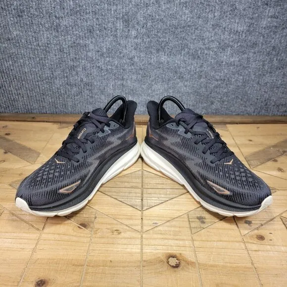 Hoka One One Womens Clifton 9 1127896 BRGL Black Running Shoes Sneaker Size 10 B