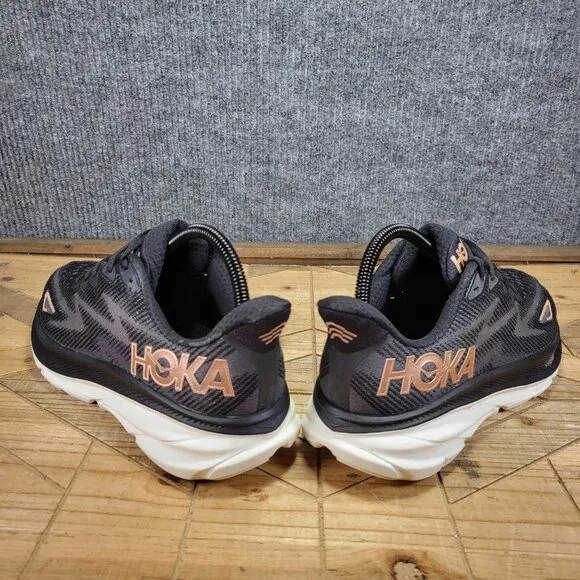 Hoka One One Womens Clifton 9 1127896 BRGL Black Running Shoes Sneaker Size 10 B