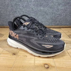 Hoka One One Womens Clifton 9 1127896 BRGL Black Running Shoes Sneaker Size 10 B