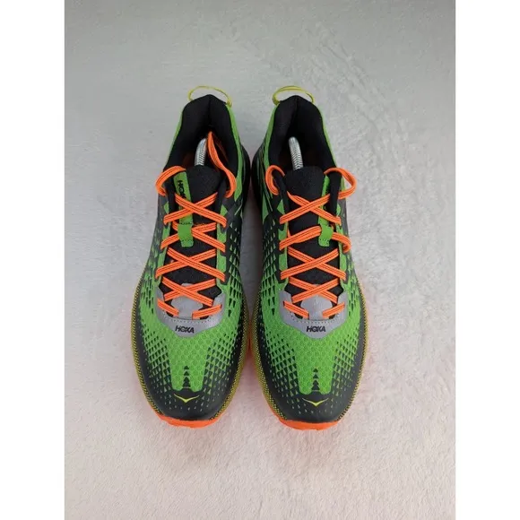 Hoka Speed Instinct 2 Trail Running Shoes Mens sz 11 Neon Green Black Orange NEW