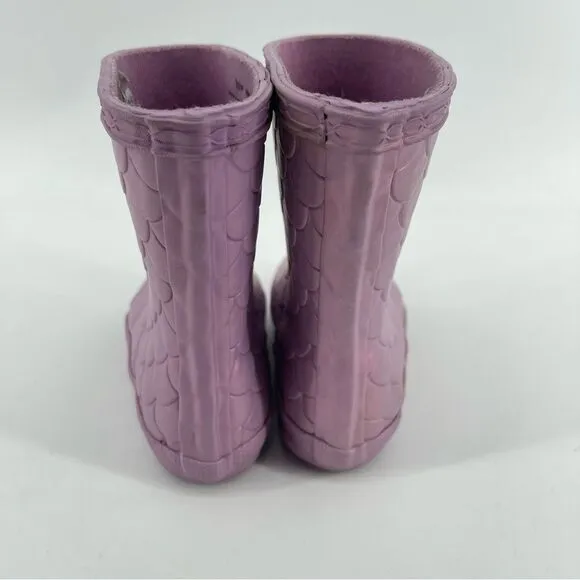 Hunter Little Girl’s Sea Dragon Iridescent Purple Waterproof Boots Size 6