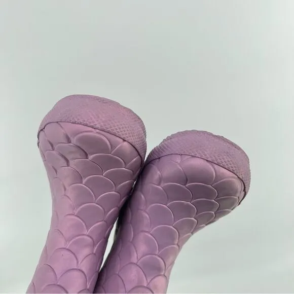 Hunter Little Girl’s Sea Dragon Iridescent Purple Waterproof Boots Size 6