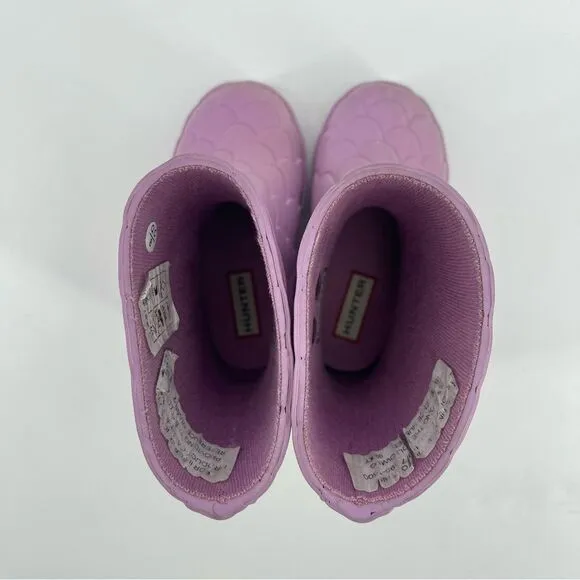 Hunter Little Girl’s Sea Dragon Iridescent Purple Waterproof Boots Size 6