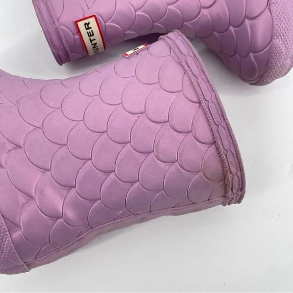Hunter Little Girl’s Sea Dragon Iridescent Purple Waterproof Boots Size 6
