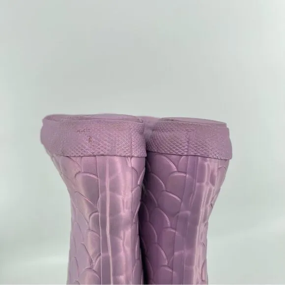 Hunter Little Girl’s Sea Dragon Iridescent Purple Waterproof Boots Size 6