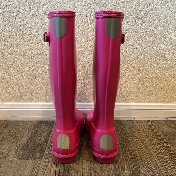 Hunter Original hot pink waterproof tall rain boots