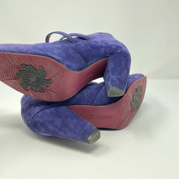 Hush Puppies | Purple Suede Shoes Heeled Booties 7.5