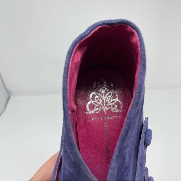 Hush Puppies | Purple Suede Shoes Heeled Booties 7.5