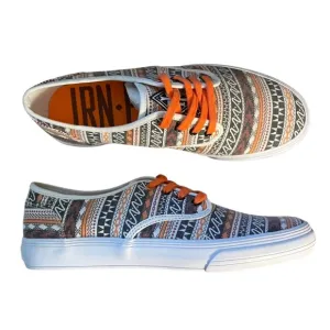 IRON FIST The Winston orange, brown &amp; white print skate shoes men's 8 NWOB