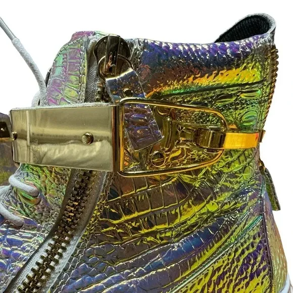 J75 By Jump Zeus Metallic High Top Sneakers Size 10. Gym shoes. Collection fun