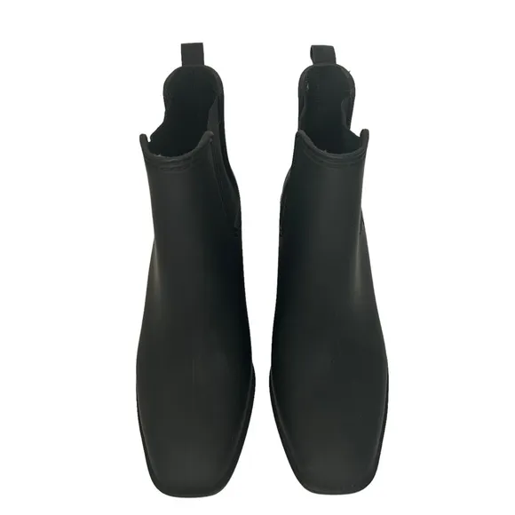 Jeffrey Campbell Hurricane Square Toe Block Heel Chelsea Boot Sz 10 Black