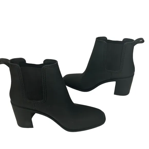 Jeffrey Campbell Hurricane Square Toe Block Heel Chelsea Boot Sz 10 Black