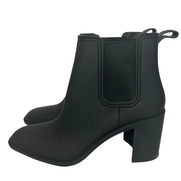 Jeffrey Campbell Hurricane Square Toe Block Heel Chelsea Boot Sz 10 Black
