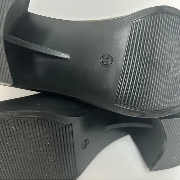 Jeffrey Campbell Hurricane Square Toe Block Heel Chelsea Boot Sz 10 Black