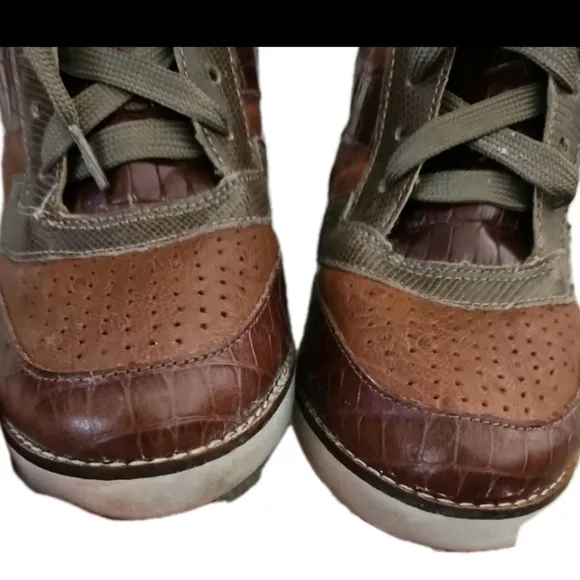 Jeffrey Campbell Womens Brown Leather Hidden Wedge High Top Sneaker 7.5