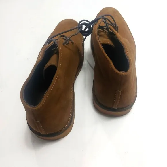 JOHNSTON &amp; MURPHY Runnell Chukka Camel Brown Sheep Skin Shoes Size 8.5M