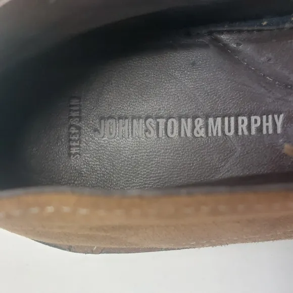 JOHNSTON &amp; MURPHY Runnell Chukka Camel Brown Sheep Skin Shoes Size 8.5M