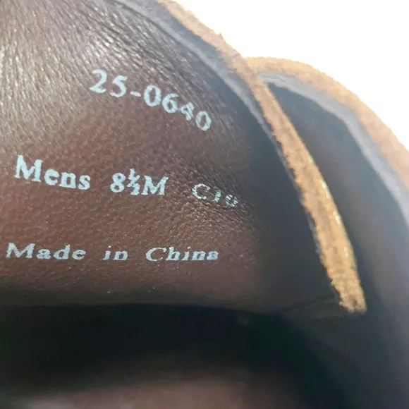 JOHNSTON &amp; MURPHY Runnell Chukka Camel Brown Sheep Skin Shoes Size 8.5M
