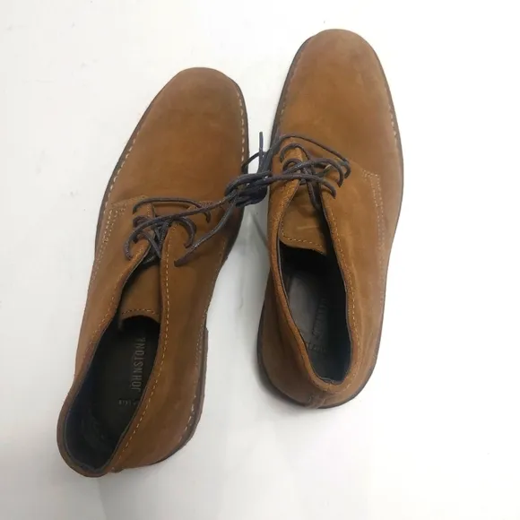 JOHNSTON &amp; MURPHY Runnell Chukka Camel Brown Sheep Skin Shoes Size 8.5M