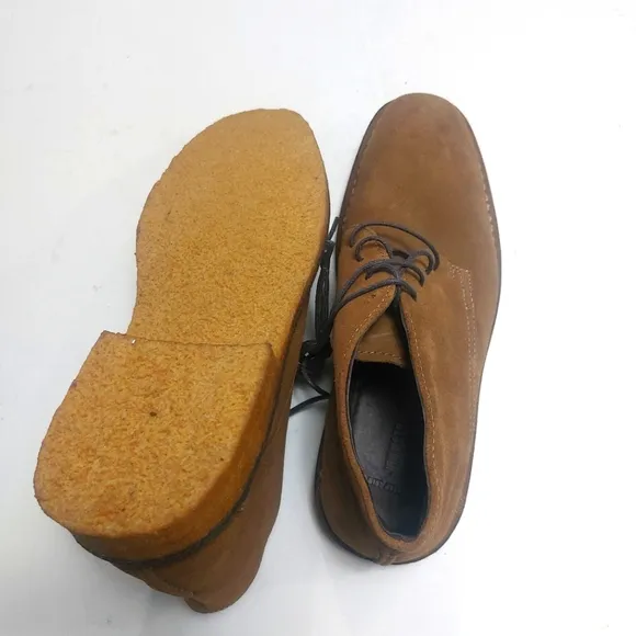 JOHNSTON &amp; MURPHY Runnell Chukka Camel Brown Sheep Skin Shoes Size 8.5M