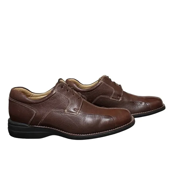 Johnston &amp; Murphy Sheepskin FootBed Shuler Bicycle Dark Brown Shoes 10M