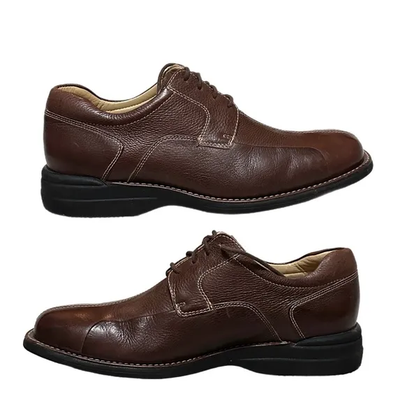 Johnston &amp; Murphy Sheepskin FootBed Shuler Bicycle Dark Brown Shoes 10M