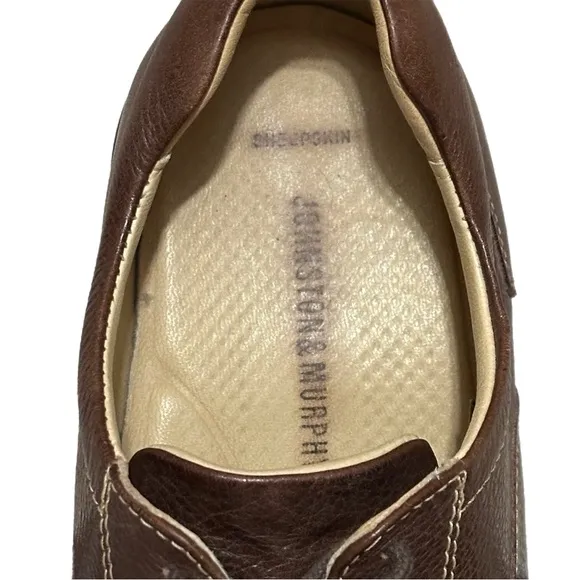 Johnston &amp; Murphy Sheepskin FootBed Shuler Bicycle Dark Brown Shoes 10M