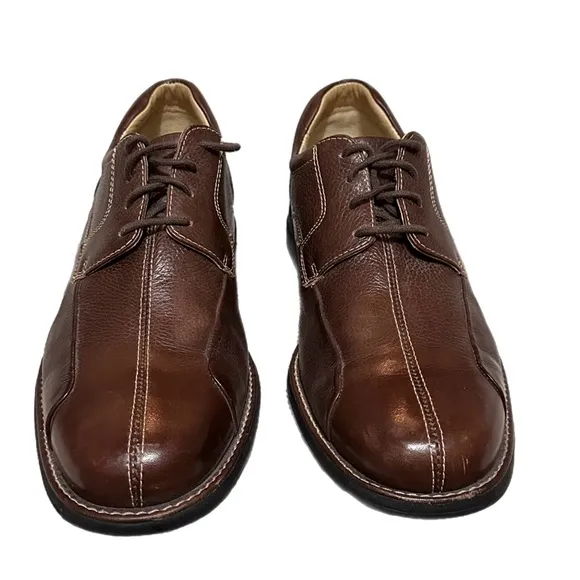 Johnston &amp; Murphy Sheepskin FootBed Shuler Bicycle Dark Brown Shoes 10M