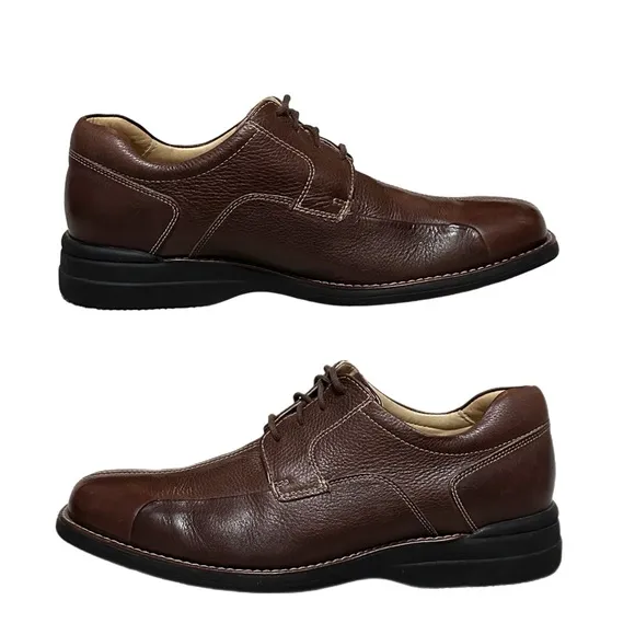 Johnston &amp; Murphy Sheepskin FootBed Shuler Bicycle Dark Brown Shoes 10M