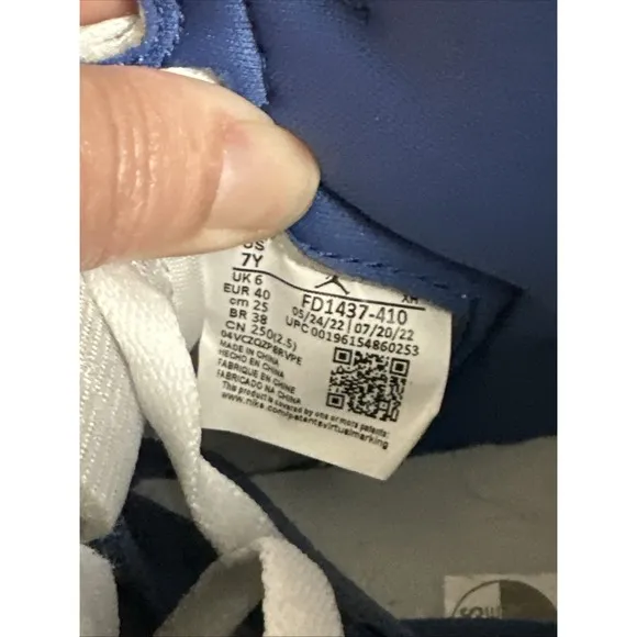 Jordan 1 Retro OG High True Blue Size 7Y With Box Extra Laces EUC