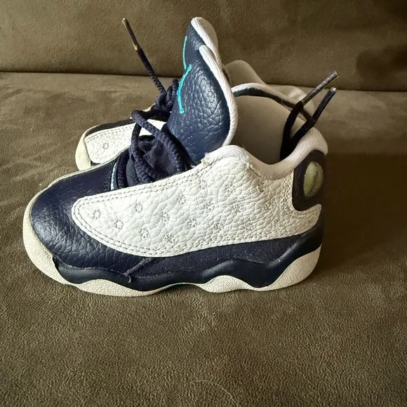 Jordan 12 Retro Toddler Shoes - Navy and White