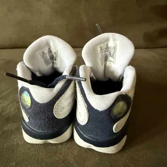 Jordan 12 Retro Toddler Shoes - Navy and White